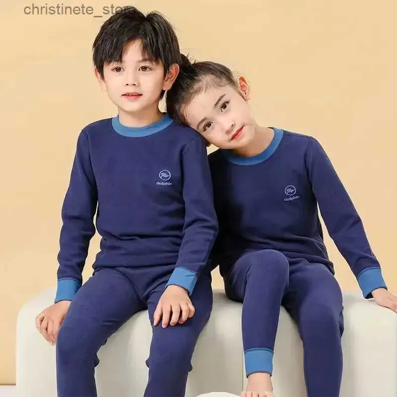 Pyjamas Baby Boys Pyjamas Winter Thermal Underwear Children's Clothing Sleepwear Teens Pyjamas varma pyjamasuppsättningar för barn 6 8 10 12 15 år R231214