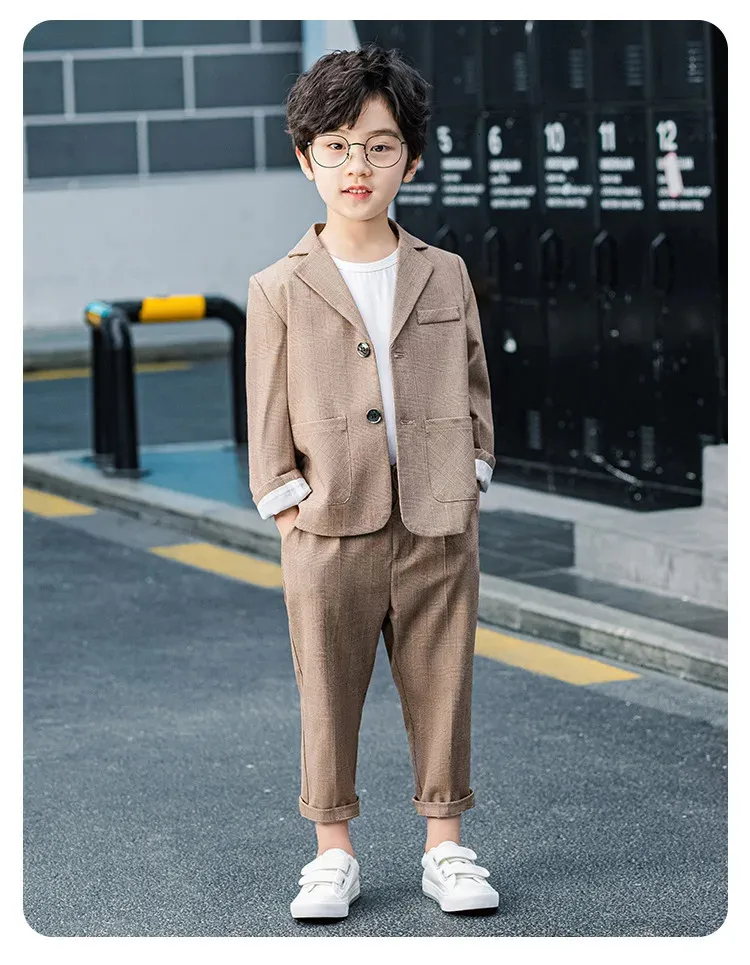 Suits Children Casual Suit Set Fashion Boysgirls Clothes Blazer Pants Outfits Kids Set Party Performance Clothing for Wedding 231213