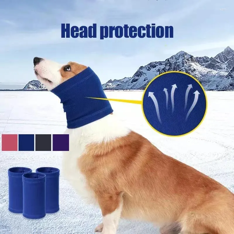 Dog Apparel Grooming Earmuff Warm Headband Ear Cover Neck Hat Noise Cancel Soundproof Anxiety Pet Bath Quiet Dry HeadSleeve Supplies