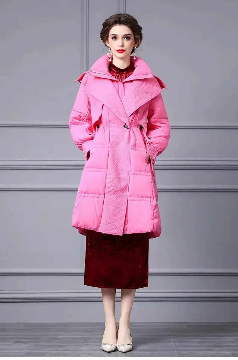 Pink Winter Parka: Slimming Medium Length Down Jacket Shop Now