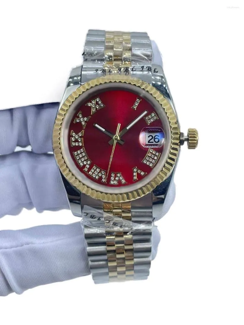 ساعة معصم "Women's 36mm Diamond Watch Watch مع نافذة تقويمية وسوار فولاذي