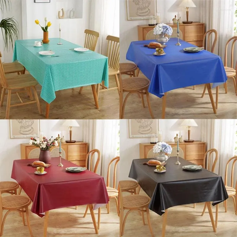 Toalha de mesa retangular de pvc, toalha de mesa de plástico à prova d'água, capa antiincrustante para jantar ao ar livre, à prova de óleo para decoração de cozinha