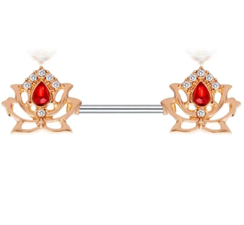 Rostfritt stål Flower Nipple Ring Shield 14 Gauge Barbell Bars Helix Pircing Body Jeweley Piercing Earring Women 20pcs8437967
