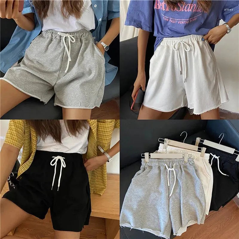 Pantalones Cortos Para Mujer Verano Coreano Y2K Mujeres Casual Versatil Deportes Para Correr Color Solido Alto Cintura Suelta Homewear 916 DHgate