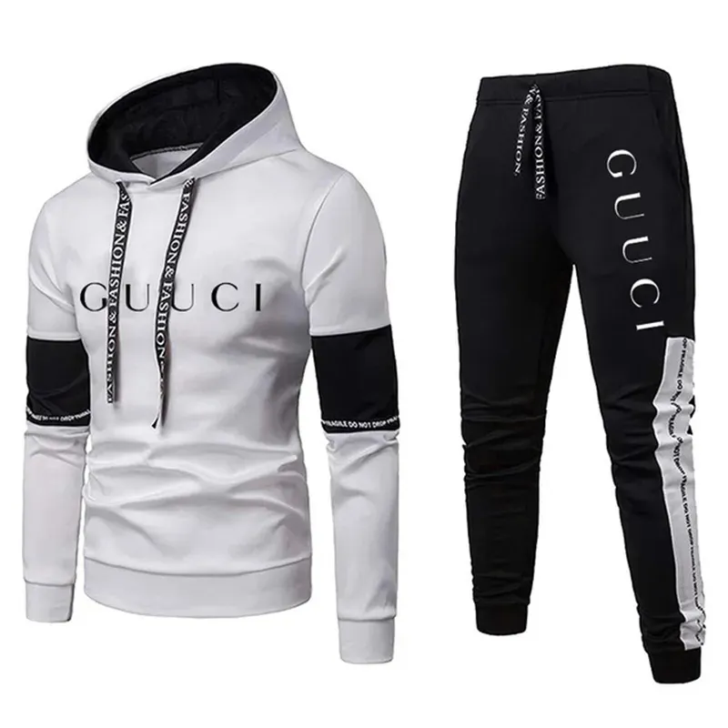 Modeströja Set Set Men's and Women's Autumn Hoodies Set Tracksuit 2 Piece Outfits Jogger Brand Suit Male Pullover Winter Streetwear Clothes