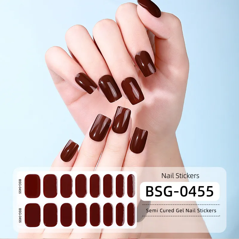 2024 Semi Cured Gel Nail Strips Salon Quality Long Lasting Gel 