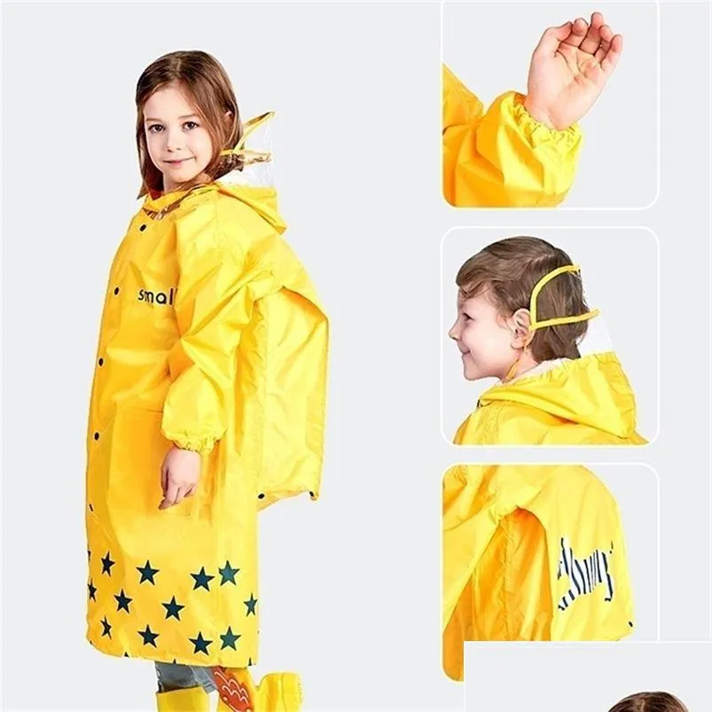 Raincoats Enfants Raincoat enfants mignon capa de chuva infantil imperméable enfant rainat manteau er Poncho Vainwear avec un sac à école 210320 D DH6R2