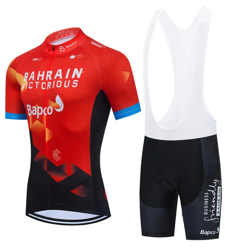 2021 equipe bahrein camisa de ciclismo bicicleta shorts conjunto babador ropa ciclismo masculino mtb uniforme verão pro ciclismo maillot inferior roupas2970300