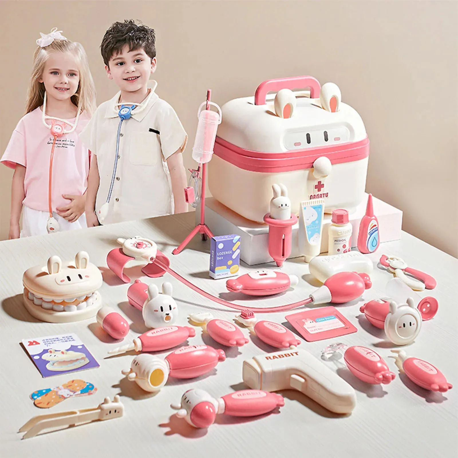 Ferramentas Oficina Brinquedo Crianças Doutor Pretend Role Play Kit Simulação Dentista Caixa Meninas Jogo Educacional Brinquedos Para Crianças Estetoscópio 231213