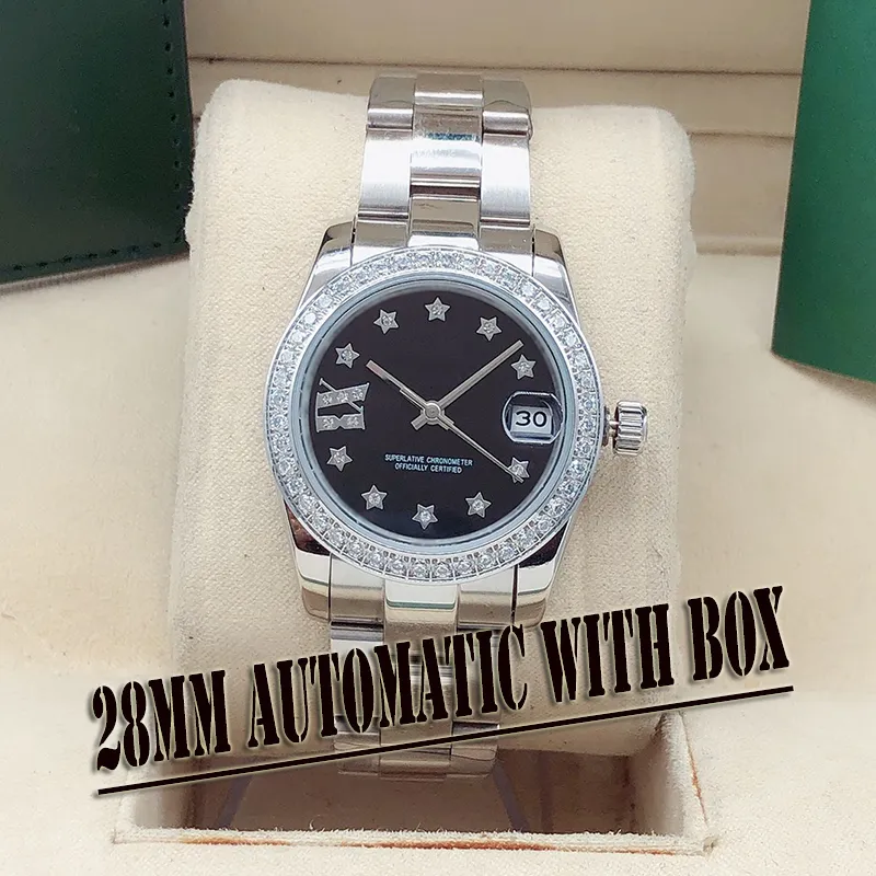 여자 광고 시계 디자이너 시계 Ladies 28mm 스테인리스 스틸 골드 여성 르 Montre Automatic Watch Wristwatches 여성용 고급 자동 시계 남성 감시