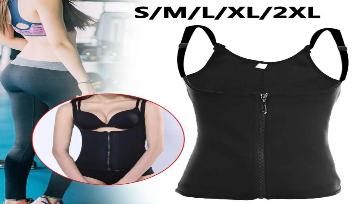 Zwart S2XL Neopreen Vrouwen Afslanken Taille Trainer Corset Body Shaper Vest Shapewear Sauna Riem Tummy Buik4832478