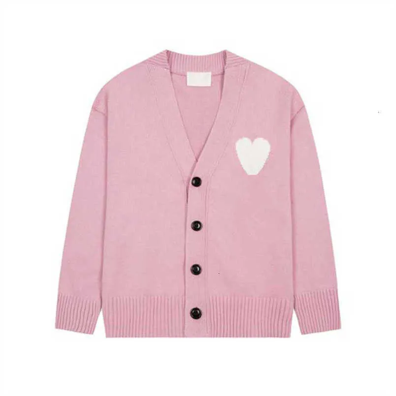 Amis Cardigan Sweater Frankrijk Modieuze Parijs Designer Heren Amisweater Macaron Love Jacquard voor mannen en vrouwen Unisex Top Am i Shirt Jumper Pullover G17t