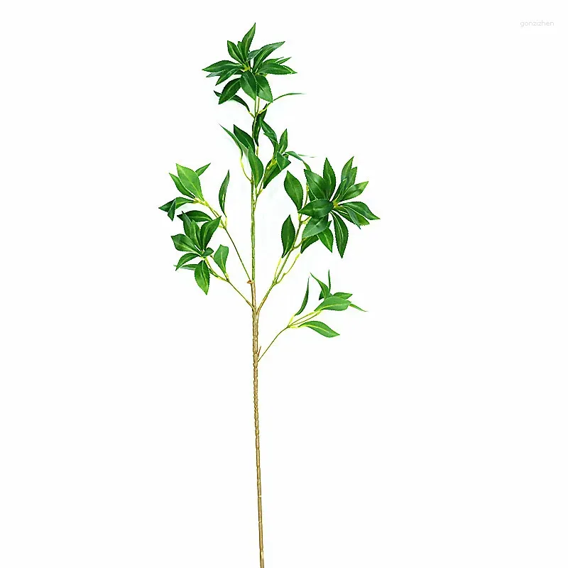 Flores decorativas ramo de planta artificial 95cm/37.4 polegadas haste longa ramos verdes falso japonês andrômeda arbusto de plástico