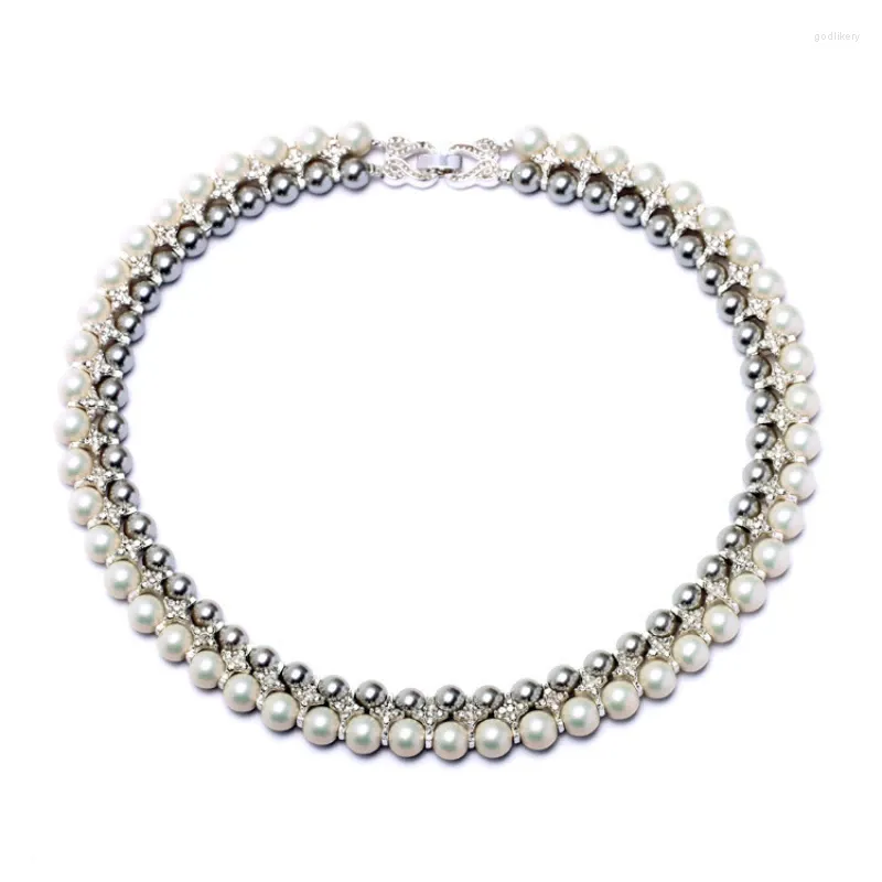 Hänghalsband All-Match Fashion Pearl Choker Kvinnlig klavikelhalsband elegant och vacker