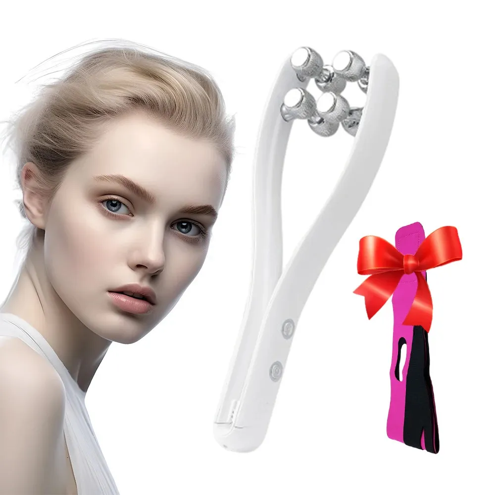 Ansiktsvårdsenheter EMS Face Lifting Machine RF -terapi Vibration Roller Massager Face Slimming Double Chin Borttagning V Linjelyft Bälte hudvård 231214