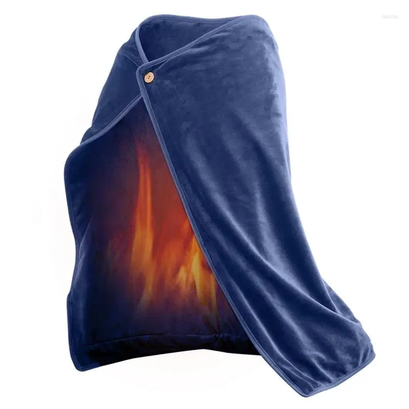 Couvertures sans fil chauffant portable électrique sans fil lavable chaud et confortable coussin chauffant couverture de châle de bureau d'hiver