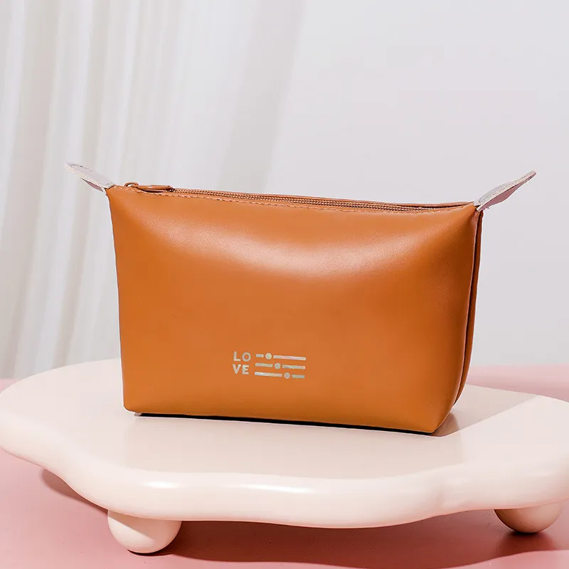 Kosmetiktasche Aus PU-Leder – Wasserdicht, Große Kapazität, 24x12x13 Cm, Mit Fächern, Reißverschluss, Für Reisen