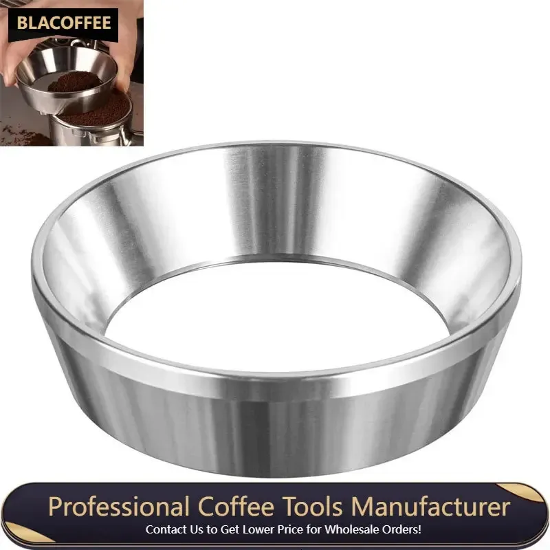 Tampers Anillo dosificador de café 545158 mm Molinillo expreso magnético de acero inoxidable Embudo Tazón de elaboración Cafetería 231214