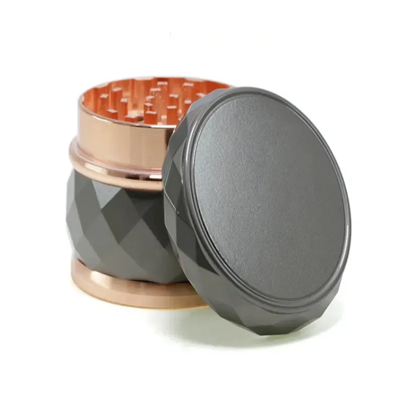 1pc Gold-Plated Double-Color Drum-Type Tobacco Grinder - Add a Touch of Elegance to Your Smoking Experience!