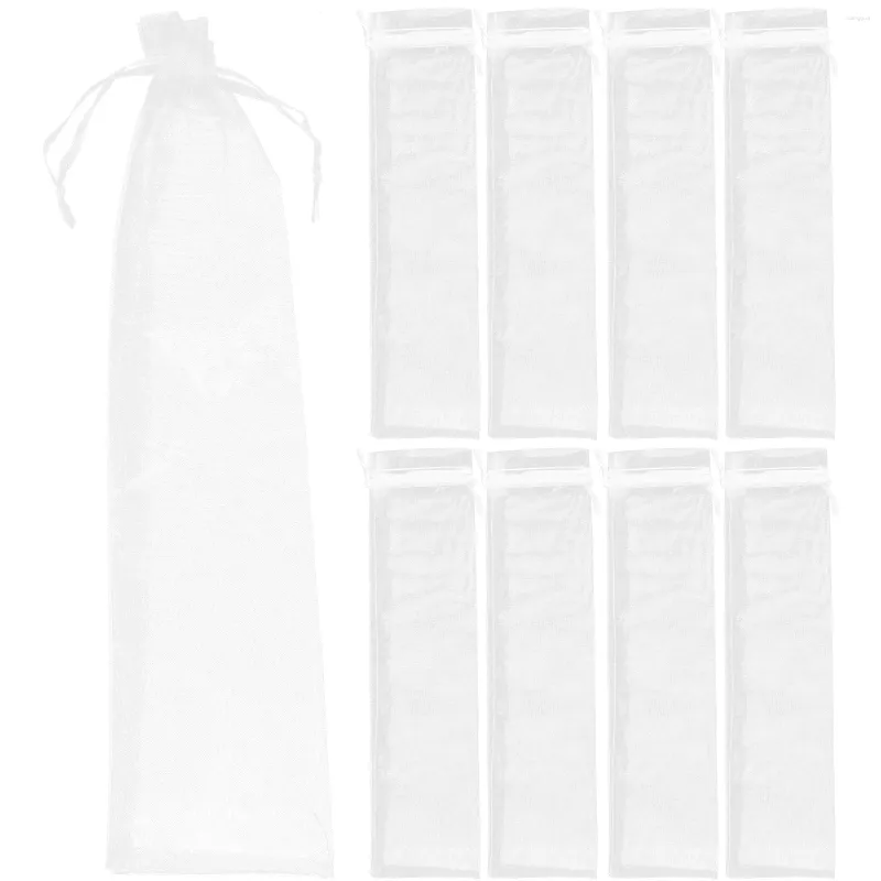 Cadeau cadeau 20 / 50pcs cordon organza sac pliant main ventilateur pochettes de rangement sacs en tulle artisanat emballage fête de mariage faveur