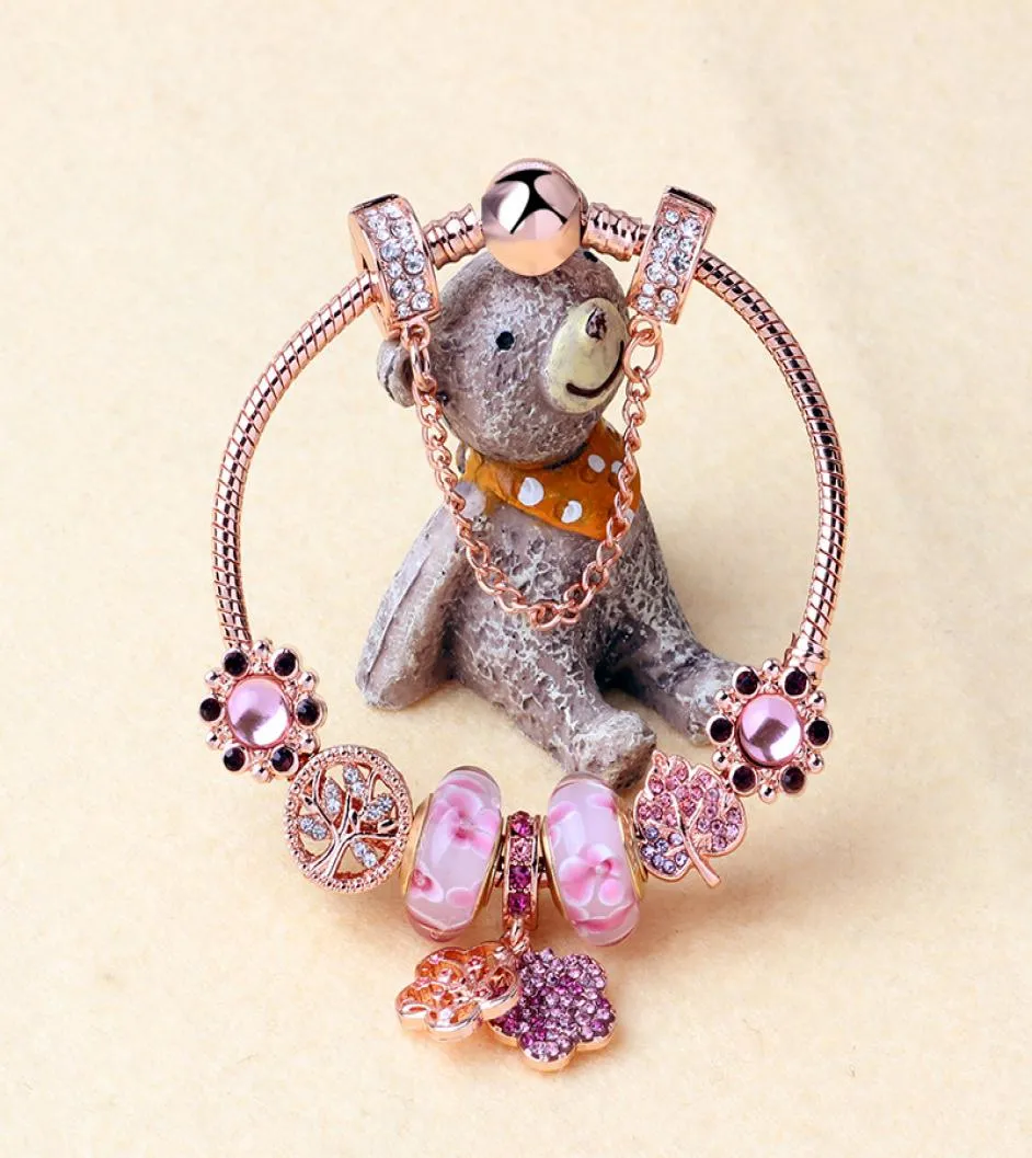 Strands magic pearl Rose gold bracelet DIY pendant alloy ornaments whole6682816