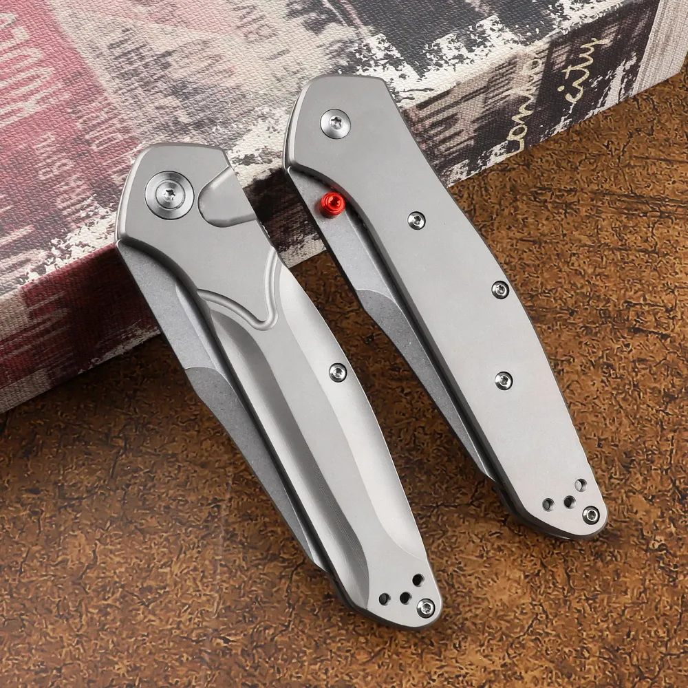 940 Couteau pliant D2 lame de camping tactique survie en alliage titane Handle de chasse extérieure et de sauvetage EDC Tool Pocket Knife