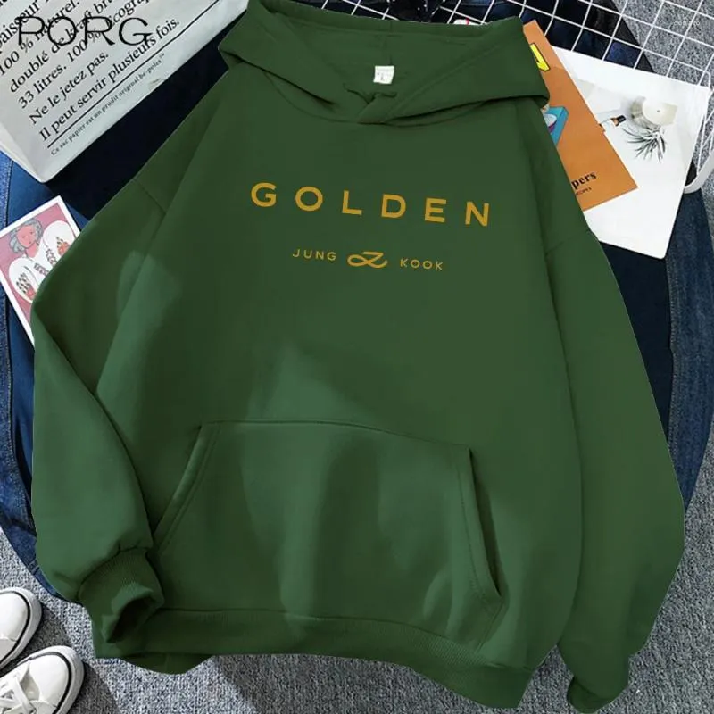 Herenhoodies Kpop Jungkook Hoodie Golden Merch Vintage Sweatshirt Sudaderas Man Vrouw Tops