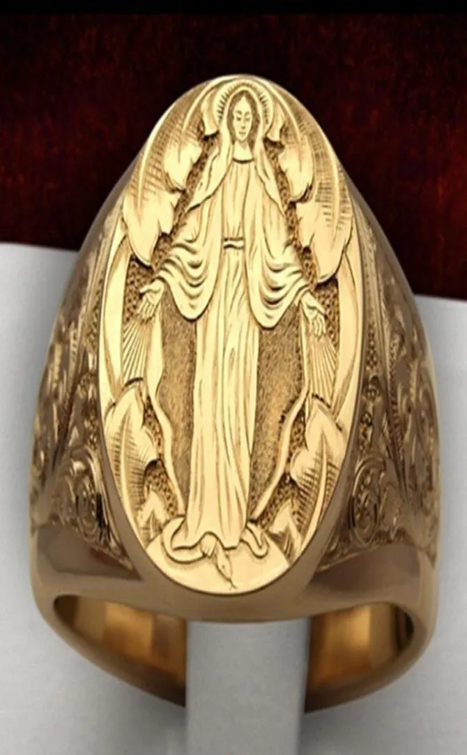 S1837 Modna biżuteria Virgin Mary Ring Men Men Kobiet Ring0124343113