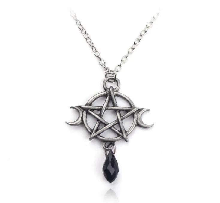 Colar de Lua Sobrenatural Penram Black Crystal Pingente Protecção de Bruxa Amuleto para Mulheres Charm Acessórios para Jóias Presente17144487