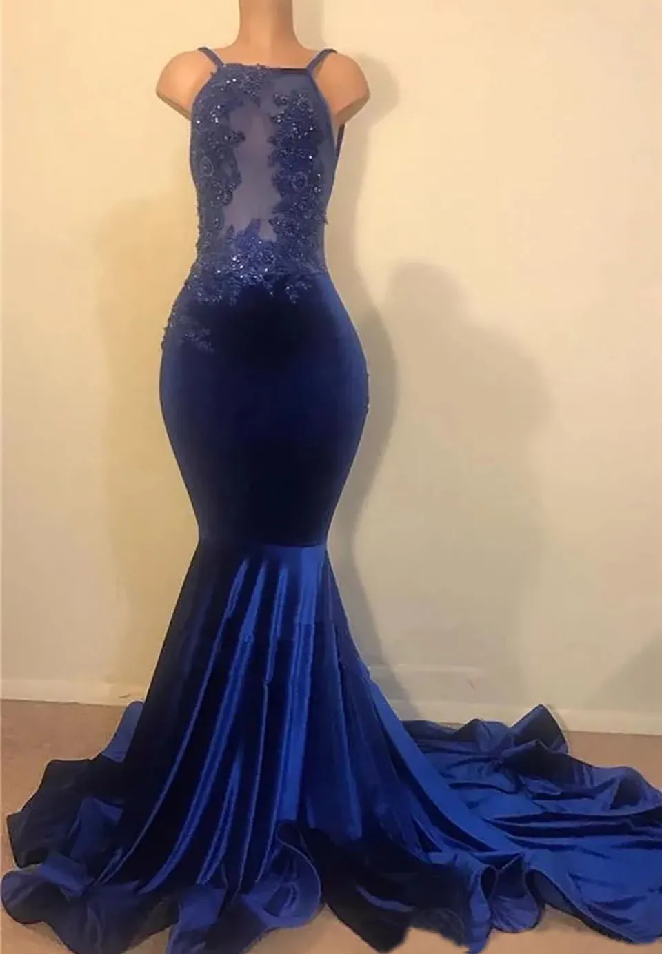 Elegant Royal Blue Mermaid Evening Dress Royal Blue Evening Gown main image 1
