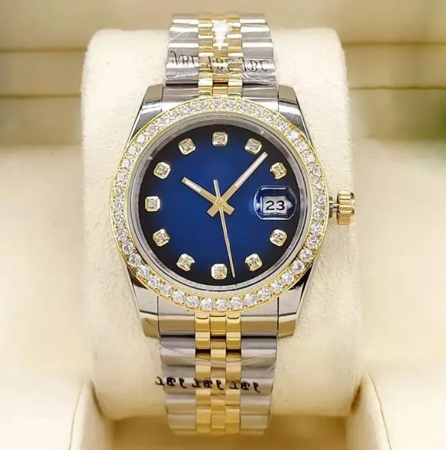最新製品36mm 41mm高品質の自動機械式時計男性と女性のダイヤモンド時計ステンレス鋼折りたたみバックルスポーツ防水腕時計R001
