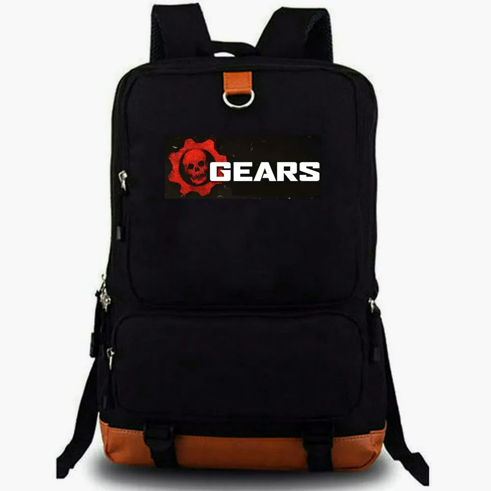 Gears of War Backpack Pojawił się dzień dziennik Marcus Fenix ​​szkolna torba Packsack Print Rucksack Rekretowa szkolna szkolna szkolna laptopa pakiet