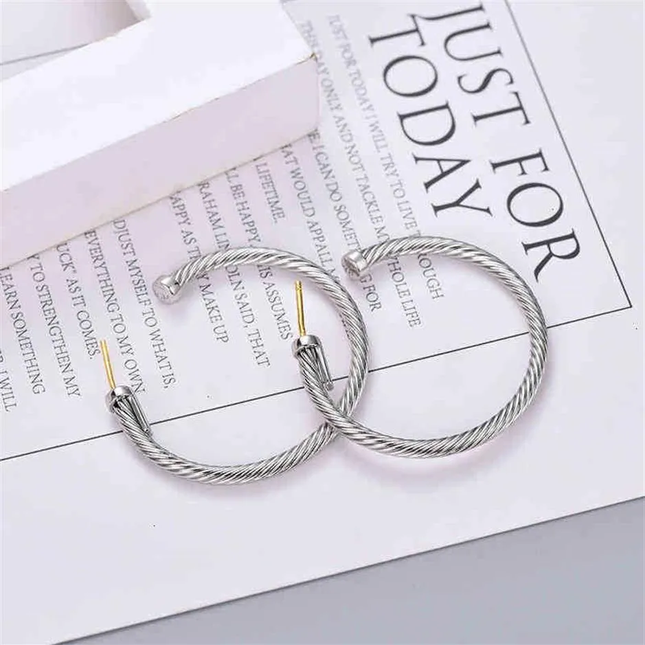 Gold Stud Earring Jewelrys Fashion Hoops White Dy Silver Women Jewelry ed Thread Earrings Designers Versatile Plated Needle T316O