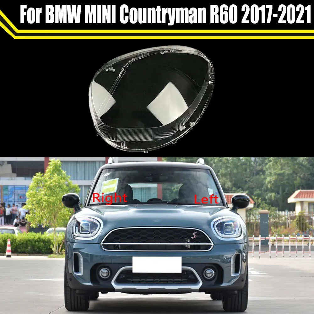 Auto Head Lamp-fodral för Mini Countryman R60 2017-2021 strålkastarlins täcker lampskärm glaslampa.