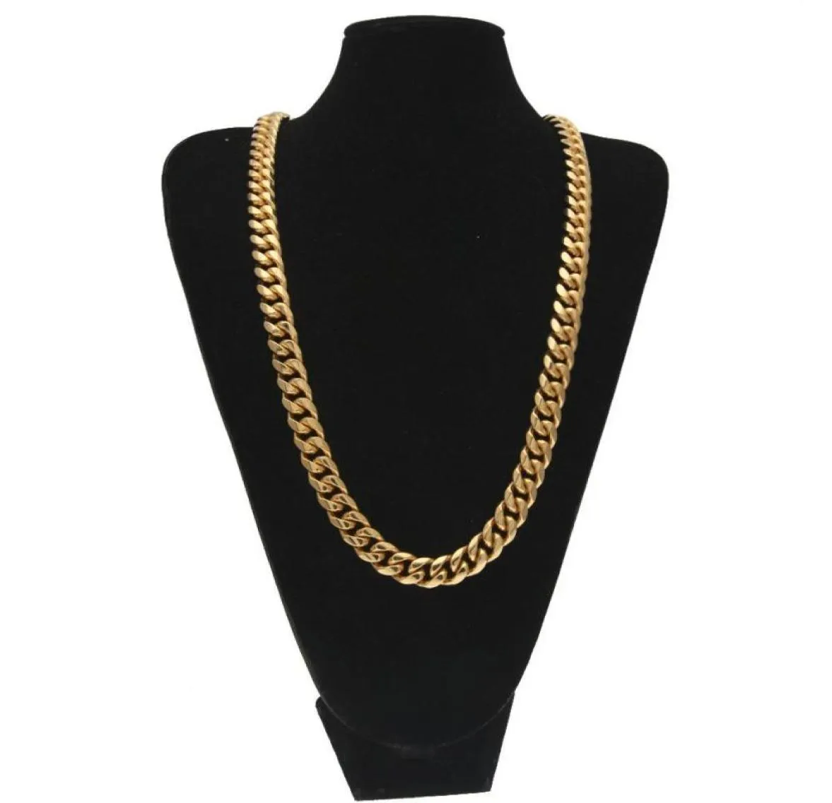 Modedesign kubanska kedjor halsband män märke designer grov halsband lyx 18k guld pläterad tjock halsband smycken accessorie8313522