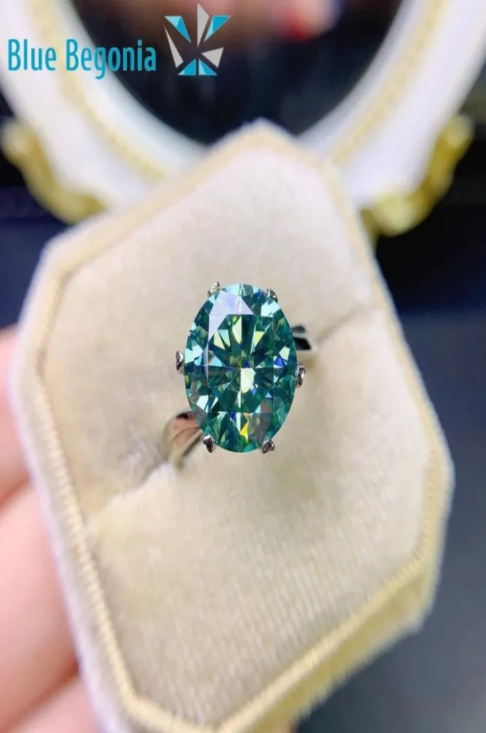 3CT Green Moissanite Pierścień Real 925 Srebrny Srebrny VVS1 Kamień Gemon Biżuteria na imprezę urodzinową Prezent 3160163