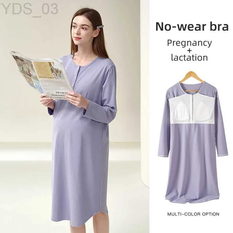 Sleep Lounge YATEMAO Pregnant Womens Nightwear With Chest Pad