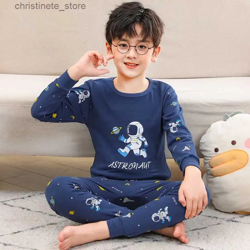 Pyjamas Nya tonåringar Baby Girl Pyjamas Autumn Long Sleeved Children's Clothing Sleepwear Cotton Pyjamas Set for Kids 4 6 8 10 12 14 Years R231214