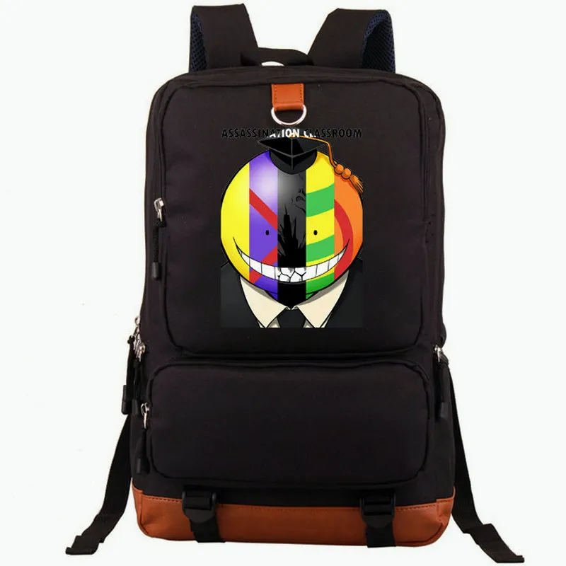 Assassinato sala de aula mochila korosensei daypack anime saco de escola dos desenhos animados impressão mochila lazer mochila portátil pacote de dia