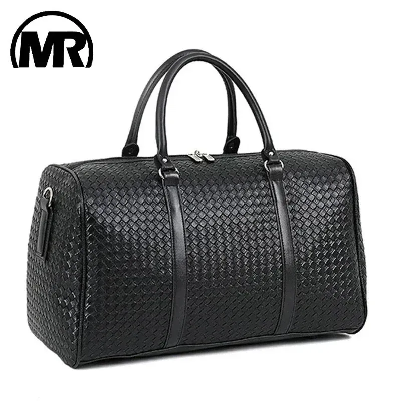 Bolsas de lona MARKROYAL Bolsa de viaje de cuero de gran capacidad PU Bolso de mano impermeable Equipaje Bolsas de lona multifuncionales Hombro para hombres Drop 231214