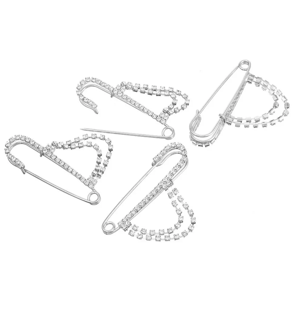 20 pcs clear rhinestone large brooches safety pin with fashion tassels design good for women and her7170412