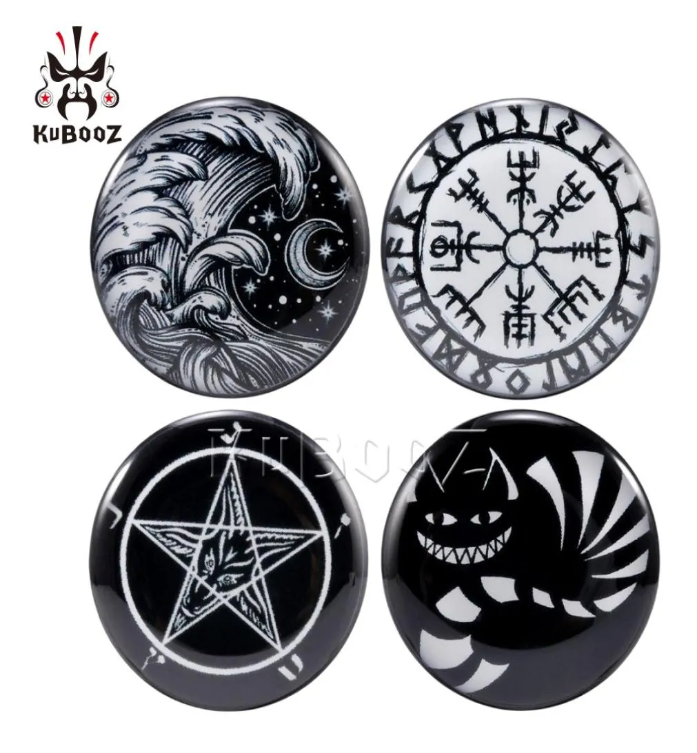 Kubooz Acrylic Pentagram Waves Moon Earnnel Plugs Gauges Body Pierry Jewelry Pierry Piercing Expander 625mm 80pcs3427089