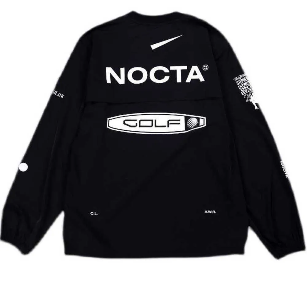 Designer masculino moletom com capuz versão americana Nocta Golf co marca desenhar respirável secagem rápida casual esportes camiseta manga comprida em torno do pescoço verão