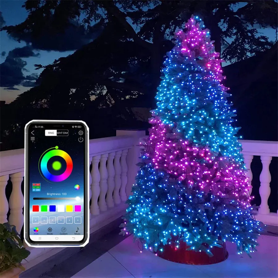 Other Event Party Supplies Christmas Fairy Lights 100/200 LEDs Color Changing Smart String Light Waterproof APP Control Twinkle Light For Bedroom Xmas Tree 231214