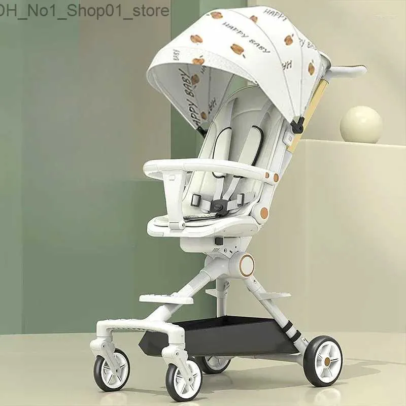 Strollers Strollers Multifunctional Baby Stroller Lightweight And Foldable 0 5 Year Old Carriage That Can Sit Lie Flat Q231215