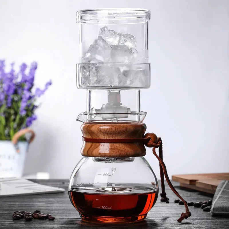 コーヒーポット実用的なガラスケトルドリッパーポット耐久性のある冷たい醸造氷約400mlクリエイティブコーヒーウェア231214