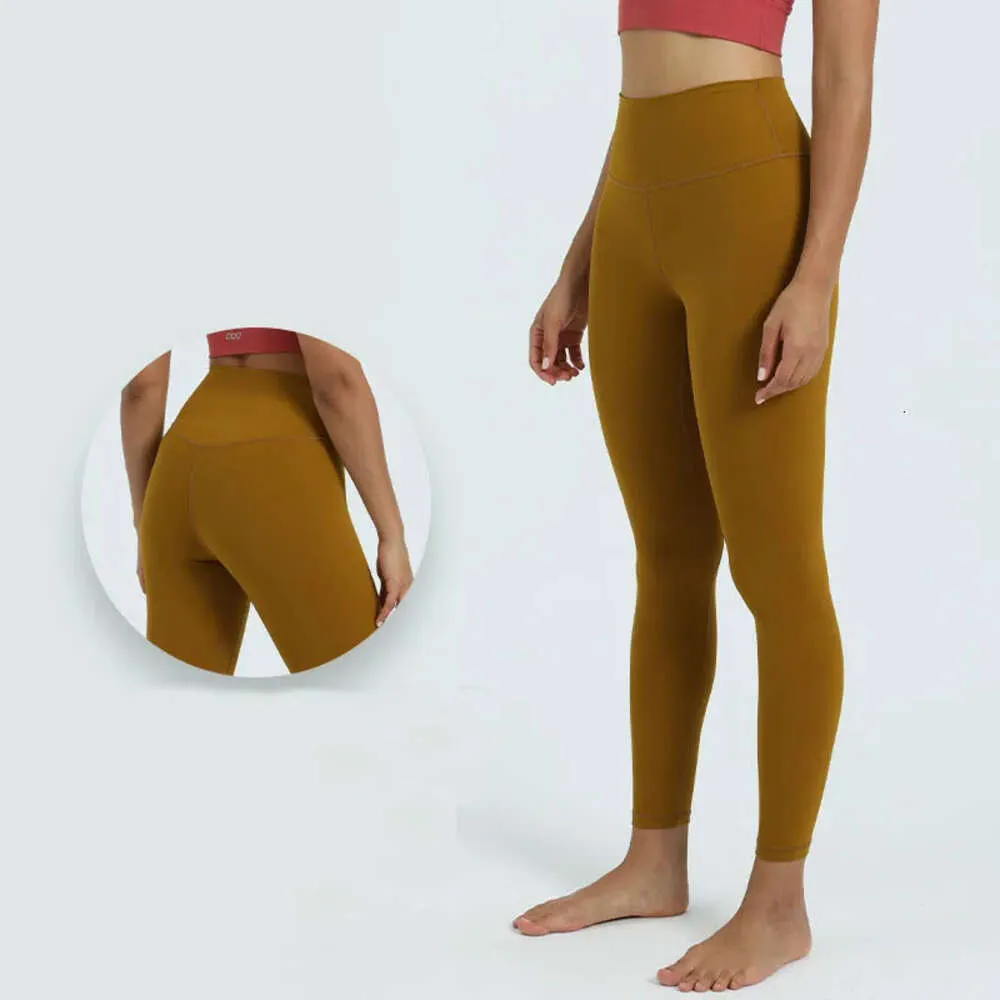 Lu Align byxa anpassa anpassning byxa med kvinnor nakna byxor höga midja sport leggings pressa upp damer tights träning sportkläder kvinnliga gymkläder citroner tränar citron wom