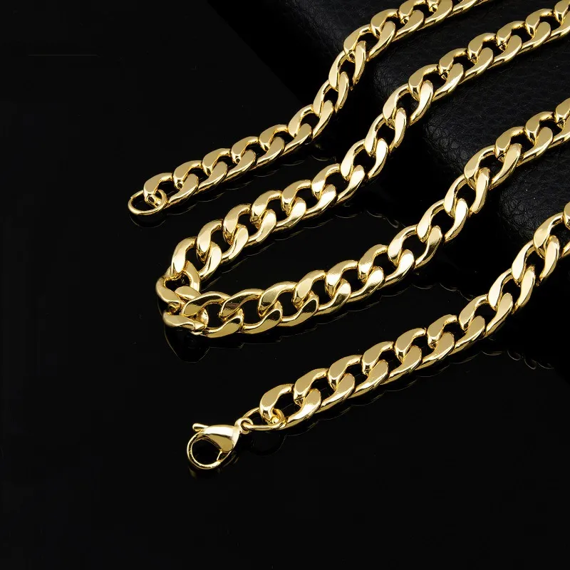 trade stainless steel nk2.5 long necklaces wholesale domineering coarse gold silver non fading jewelry European and American foreign