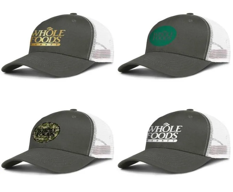 Men039s Whole Foods Market Flash Gold Mesh Hats Womens Justerbar ventilation Snapback Frisk ekologisk kamouflage7933044