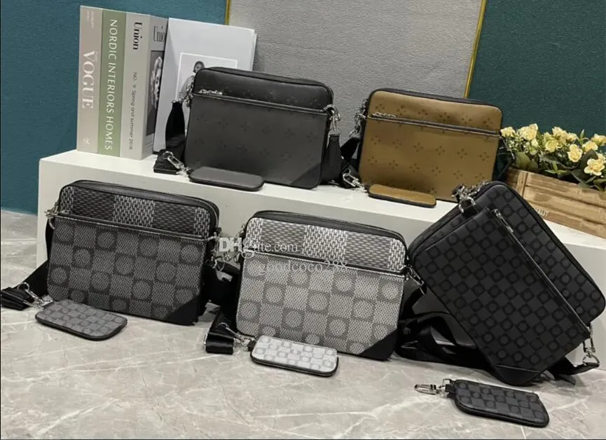 Designer Canvas Messenger Bag with Leather Trim Clutch and Backpack Versatile Travel Accessory for Men